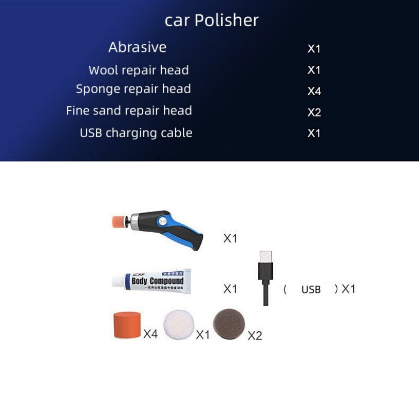 Mini Polishing Machine Car Rechargeable Buffer Polisher Cordless Cars Scratch Repair Polisher Electric Waxing Automobile Care