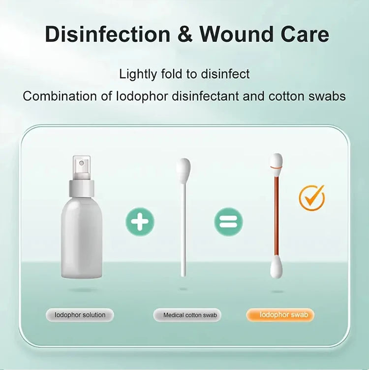 50-500Pcs Disposable Iodine Cotton Swabs Sterilize Asepsis Family Emergency Kit Care Sanitary Portable Outdoor Medical Supplie