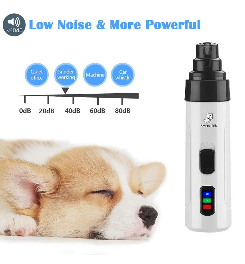 Rechargeable Dog Nail Grinders USB Charging Pet Nail Clippers Electric Dog Cat Paws Nail Grooming Trimmer Tools