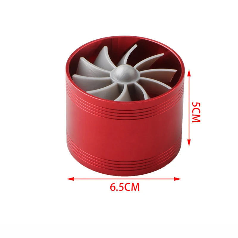 Auto Car Air Intake Turbine Refit Turbo Gas Fuel Oil Saver Fan Turbo Supercharger Turbine Fit for Air Intake Hose Dia 50*65mm