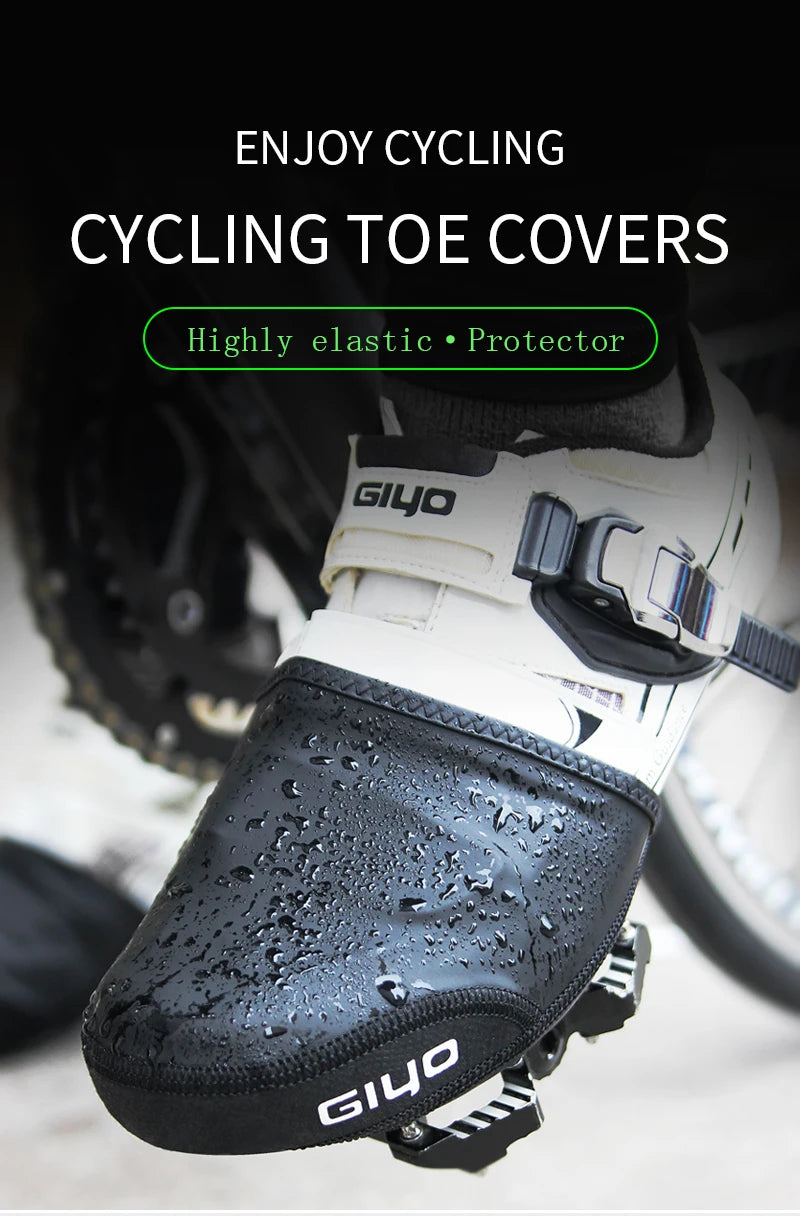 GIYO Waterproof Bicycle Shoe Covers Cycling Overshoes Bike Shoe Toe Cover Protector Anti-slip Warmer Half-toe Winter MTB Booties