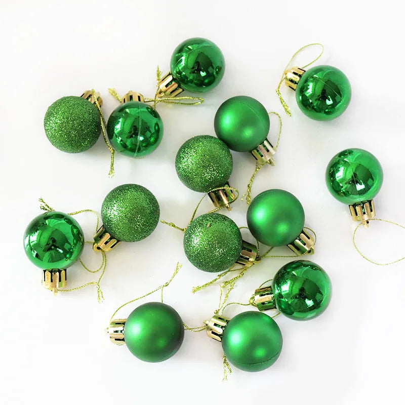 24Pcs 30mm Christmas Balls Ornaments Gold Silver Christmas Tree Hanging Decor Ball Toys 2021 New Year Xmas Party Pendant Navidad