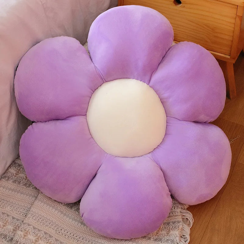 30-65cm Kawaii Colorful Flower Plush Pillow Cushion Soft Sunflower Plant Mat Stuffed Sofa Bed Sleeping Back Cushion Decor Gifts