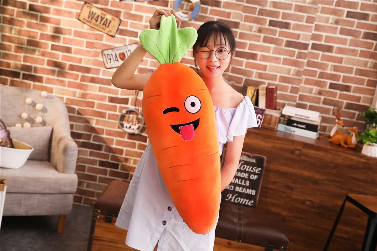 45-110cm Cartoon Plant Smile Carrot Plush toy Cute Simulation Vegetable Carrot Pillow Dolls Stuffed Soft Toys for Children Gift