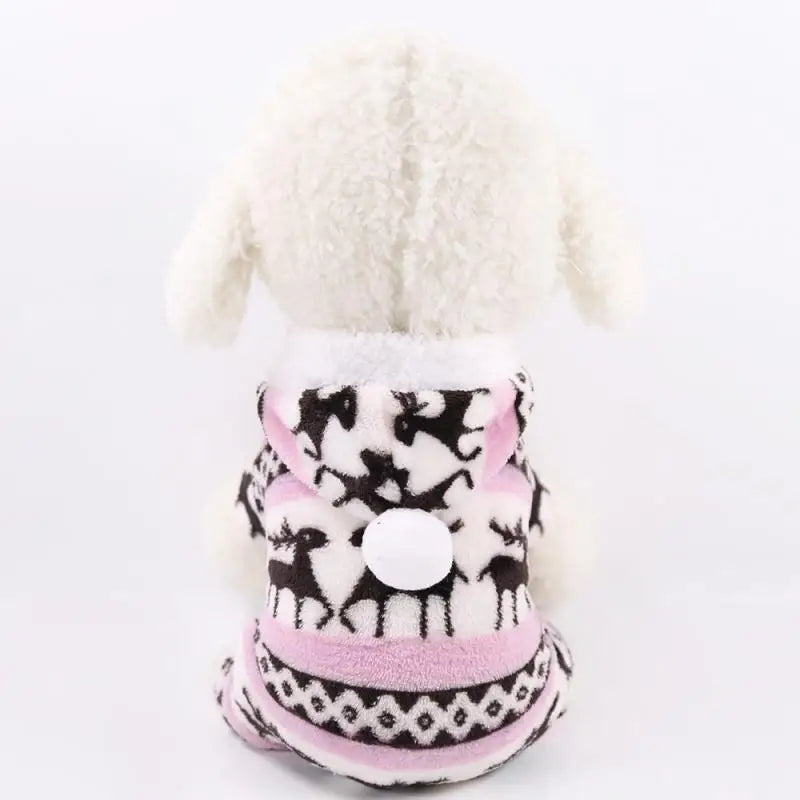 1PC Pet Dog Warm Clothes Puppy Jumpsuit Hoodie Coat Doggy Apparel Coral Fleece Warm Clothes Teddy XS-XXL Sweaters for Pets