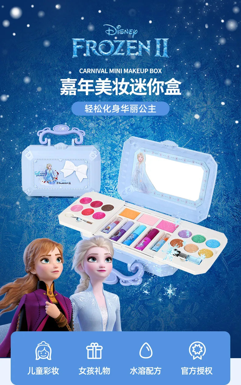 Disney new girls frozen 2 princess elsa anna Cosmetics Beauty  Set Toy with box kids princess Fashion Toys Play House Gift