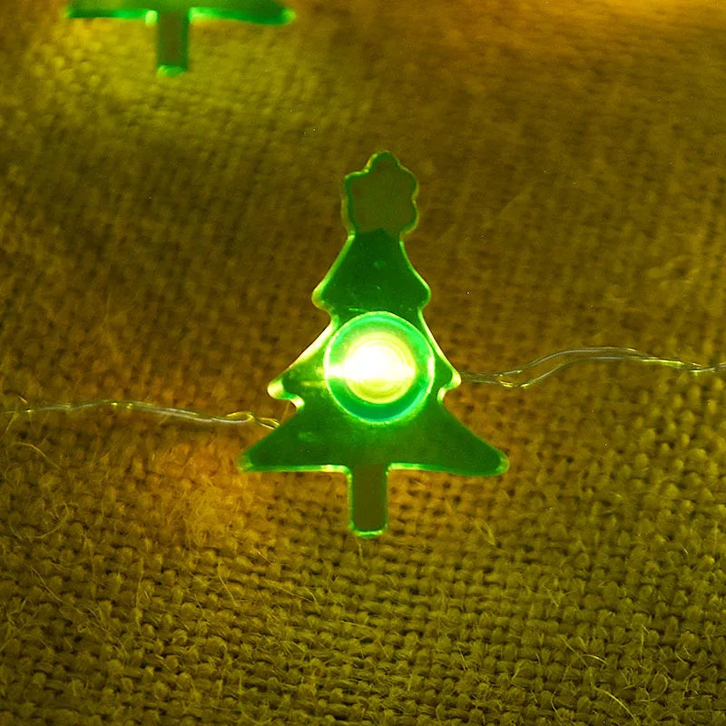 2M 20LED Santa Claus Snowflake LED Light String Christmas Decoration For Home Xmas Tree Ornament 2024 Navidad Kids Gift New Year