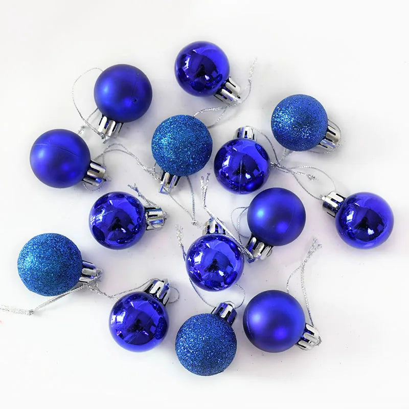 24Pcs 30mm Christmas Balls Ornaments Gold Silver Christmas Tree Hanging Decor Ball Toys 2021 New Year Xmas Party Pendant Navidad