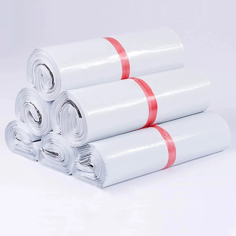 INPLUSTOP Ploy Shipping Bags Opaque PE Plastic Express Envelope Storage White Color Mailing Bags Self Adhesive Seal Courier Bag