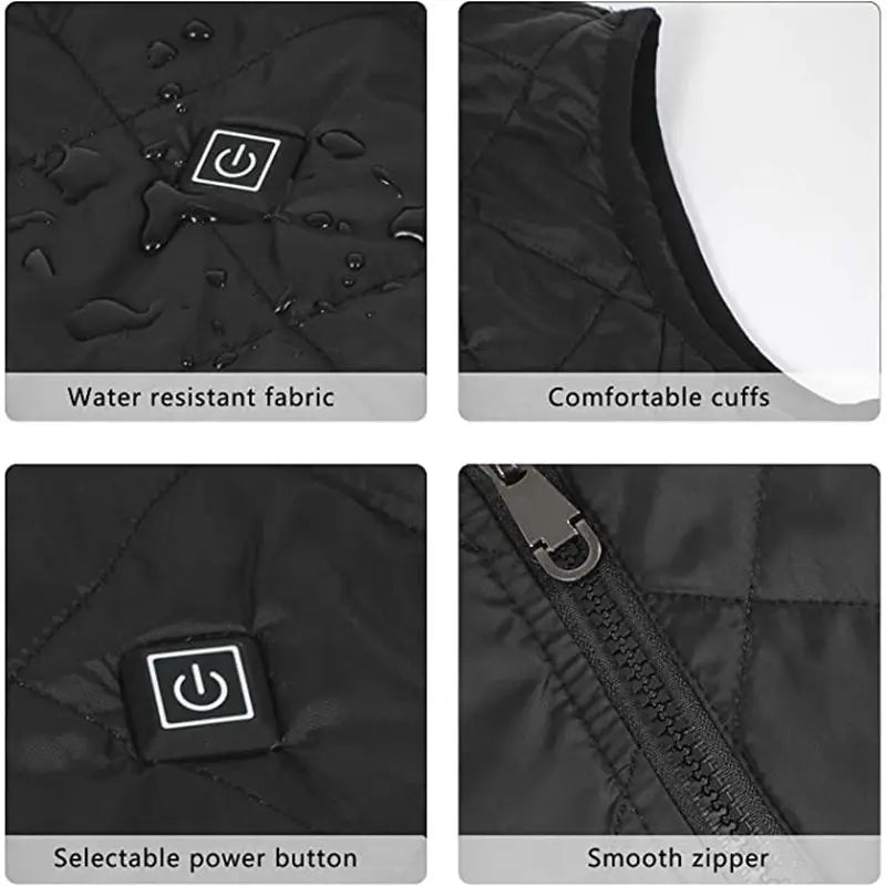 2024 Women Winter USB Heating Vest Smart Heating Cotton Vest Infrared Electr Skating Ski SportWaistcoat Jackets Warm Vest Women