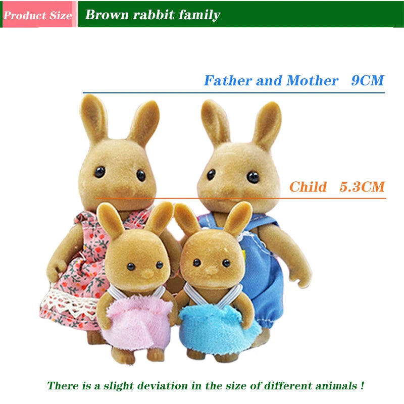 1:12  Forest Animal Family Mini  Rabbit Bear Panda doll girl play house doll setForest Family Villa Furniture Set Toys