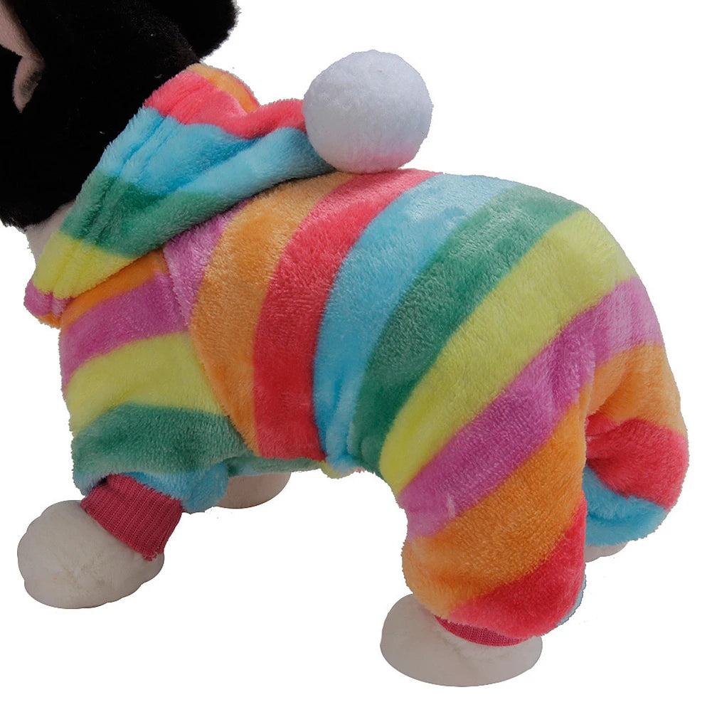 Dog Clothes Pajamas Fleece Jumpsuit Winter Dog Clothing Four Legs Warm Pet Clothing Outfit Small Dog Star Costume Apparel