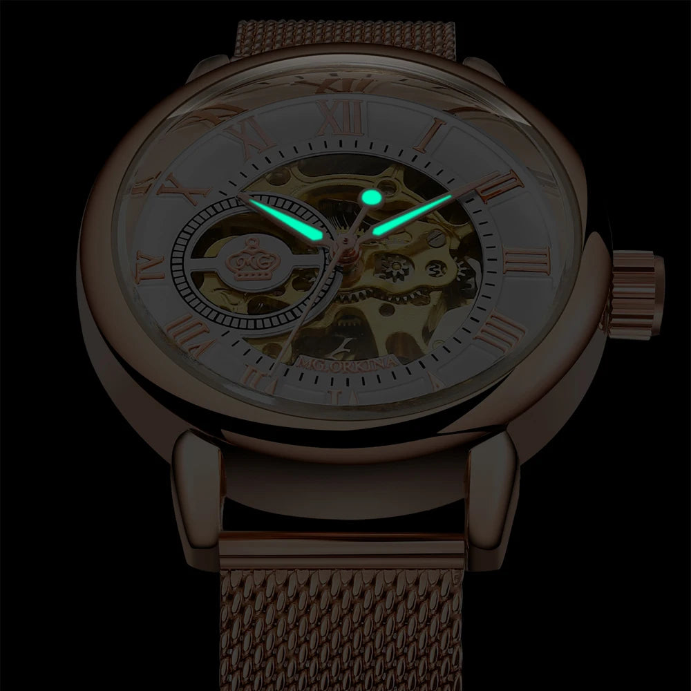 New Fashion Luxury Brand Skeleton Women Mechanical Watches Female Clock Automatic Self-Wind Wristwatches for Ladies Montre Femme