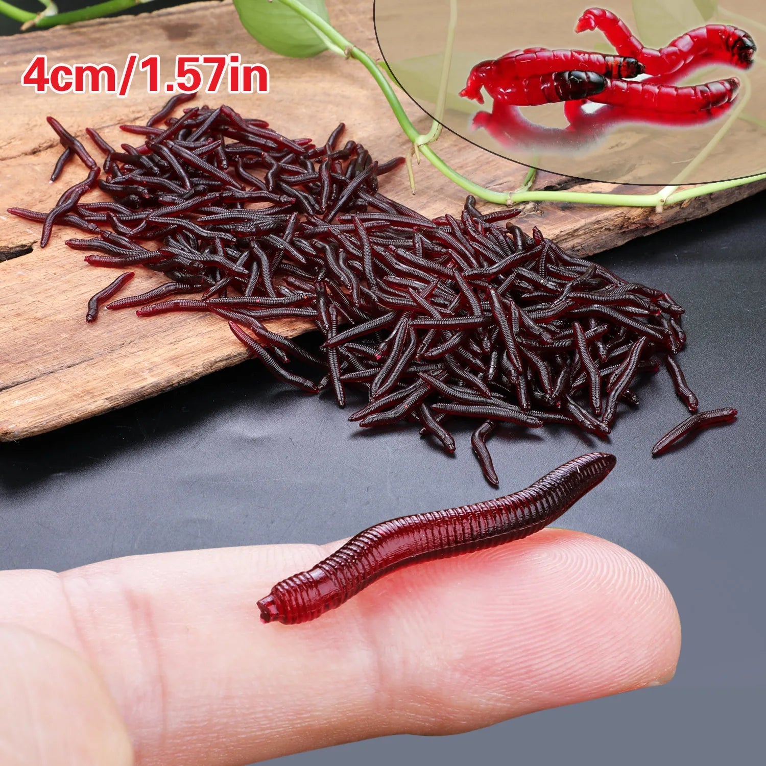 Sougayilang 50-200pcs Soft Fishing Lure Simulation Worm 4cm 0.3g Artificial Lifelike Lures Fishy Smell Bass Lure Fishing Tackle