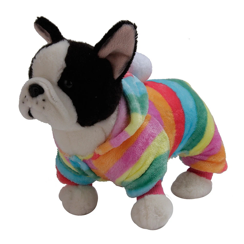 Dog Clothes Pajamas Fleece Jumpsuit Winter Dog Clothing Four Legs Warm Pet Clothing Outfit Small Dog Star Costume Apparel