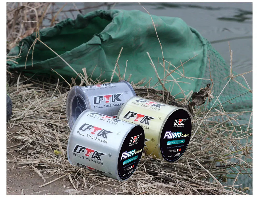 300m 500m Fluorocarbon Coating Fishing Line 4.13LB-34.32LB Carbon Fiber Leader Line Fishing Lure Wire Sinking Line Japan