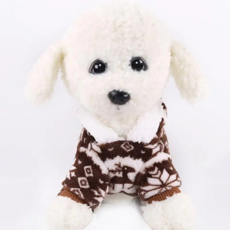 1PC Pet Dog Warm Clothes Puppy Jumpsuit Hoodie Coat Doggy Apparel Coral Fleece Warm Clothes Teddy XS-XXL Sweaters for Pets