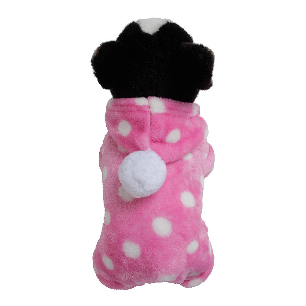 Dog Clothes Pajamas Fleece Jumpsuit Winter Dog Clothing Four Legs Warm Pet Clothing Outfit Small Dog Star Costume Apparel