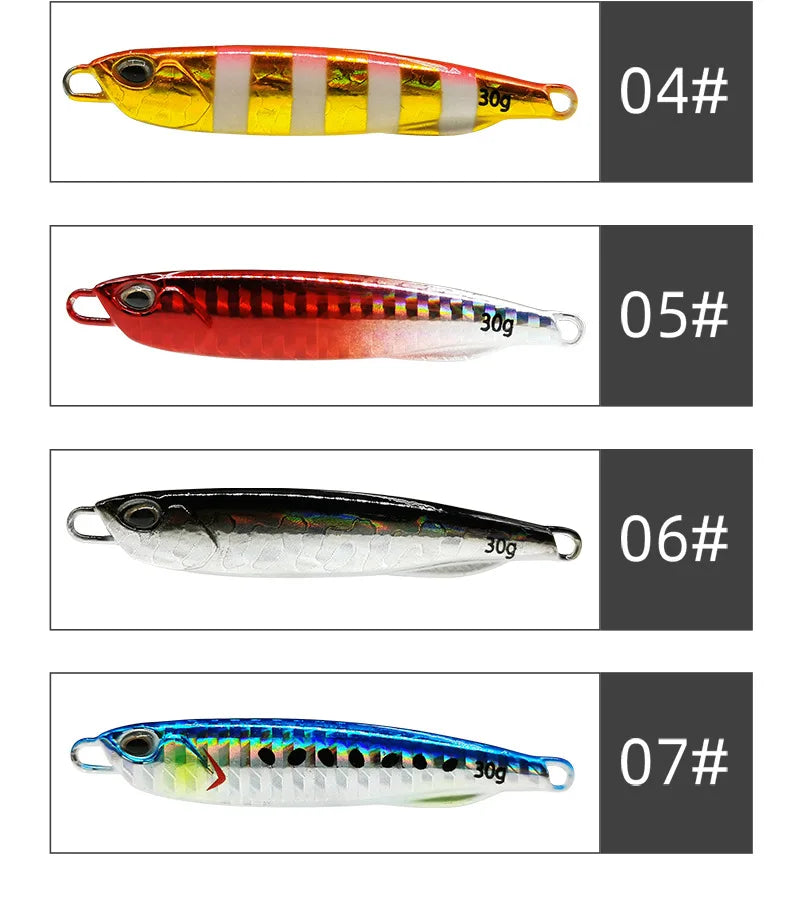 2021 Japen Metal Cast Jig Spoon 10/15/20/30/40/50g Shore Casting Jigging Fish Sea Bass Fishing Lure Artificial Bait Tackle