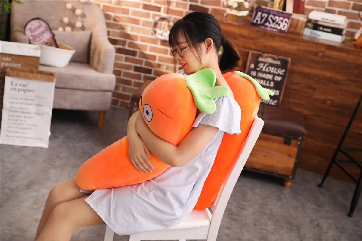 45-110cm Cartoon Plant Smile Carrot Plush toy Cute Simulation Vegetable Carrot Pillow Dolls Stuffed Soft Toys for Children Gift