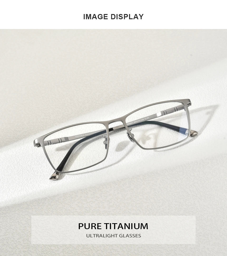 FONEX Pure Titanium Glasses Frame Men Square Eyewear 2020 New Male Classic Full Eyeglasses Frames F85641