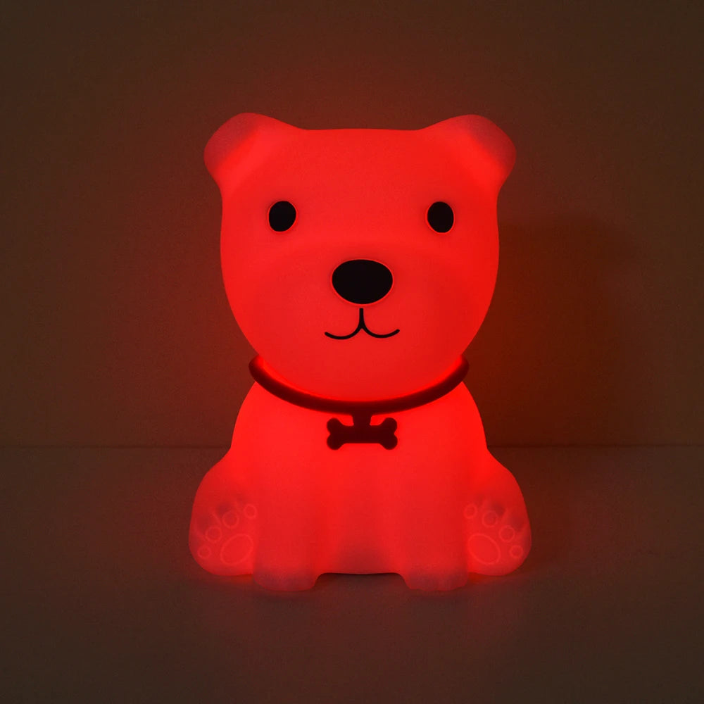 Dog Night Light Touch Sensor Colorful Silicone Puppy Lamp USB Rechargeable Bedroom LED Night Lamp for Children Baby Gift