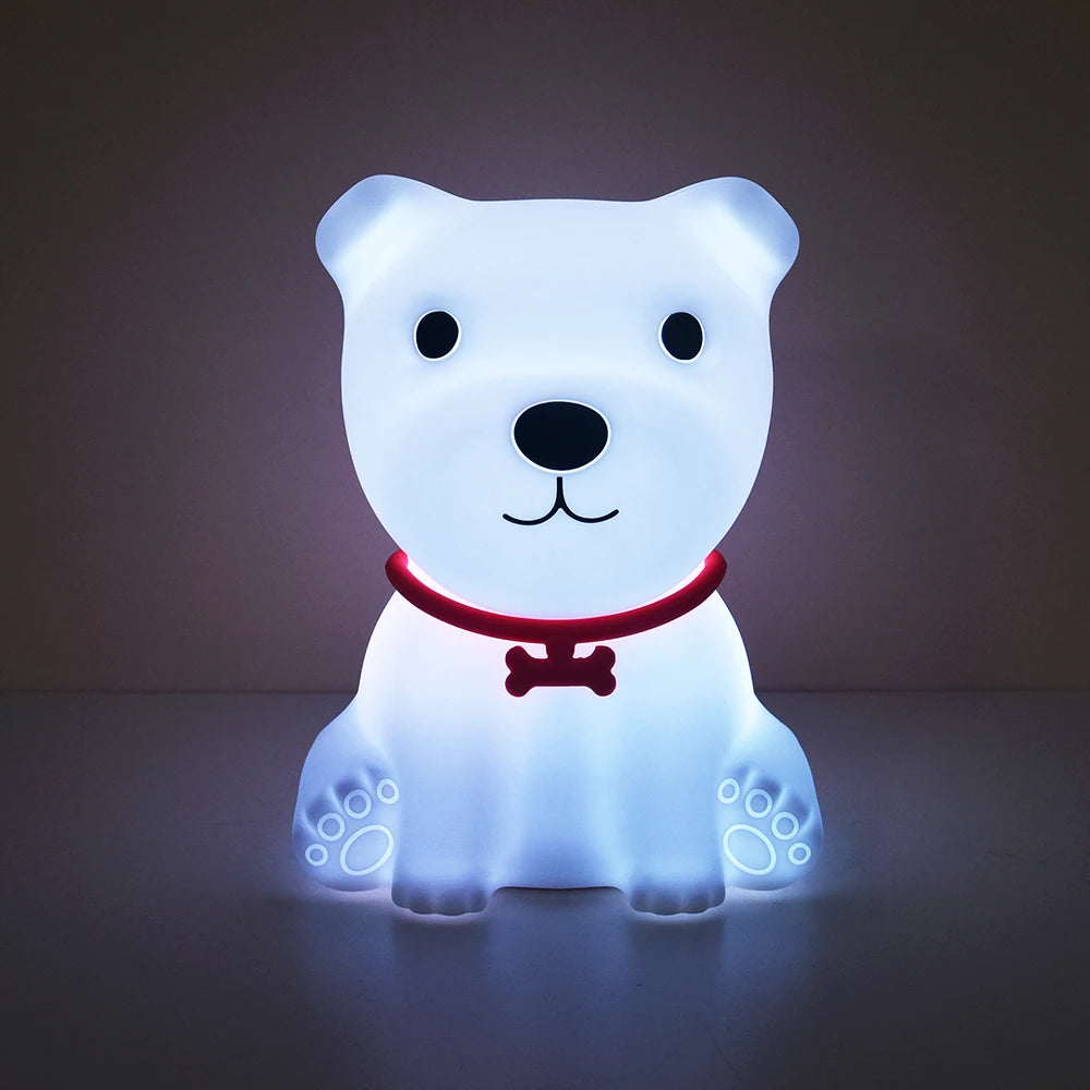 Dog Night Light Touch Sensor Colorful Silicone Puppy Lamp USB Rechargeable Bedroom LED Night Lamp for Children Baby Gift