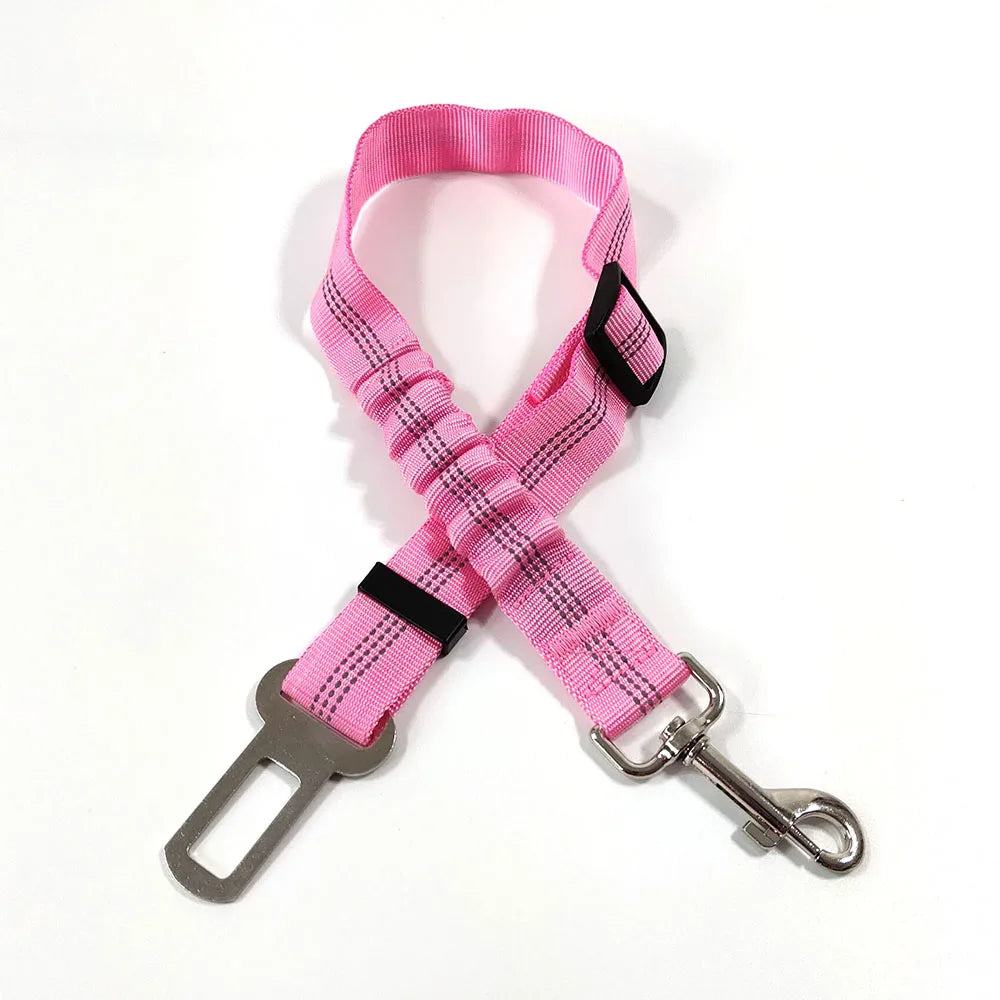 Adjustable Dog Car Seat Belt Harness for Dogs Nylon Reflective Cushioning Elasticity Car Travel Dog Accessories for Dogs