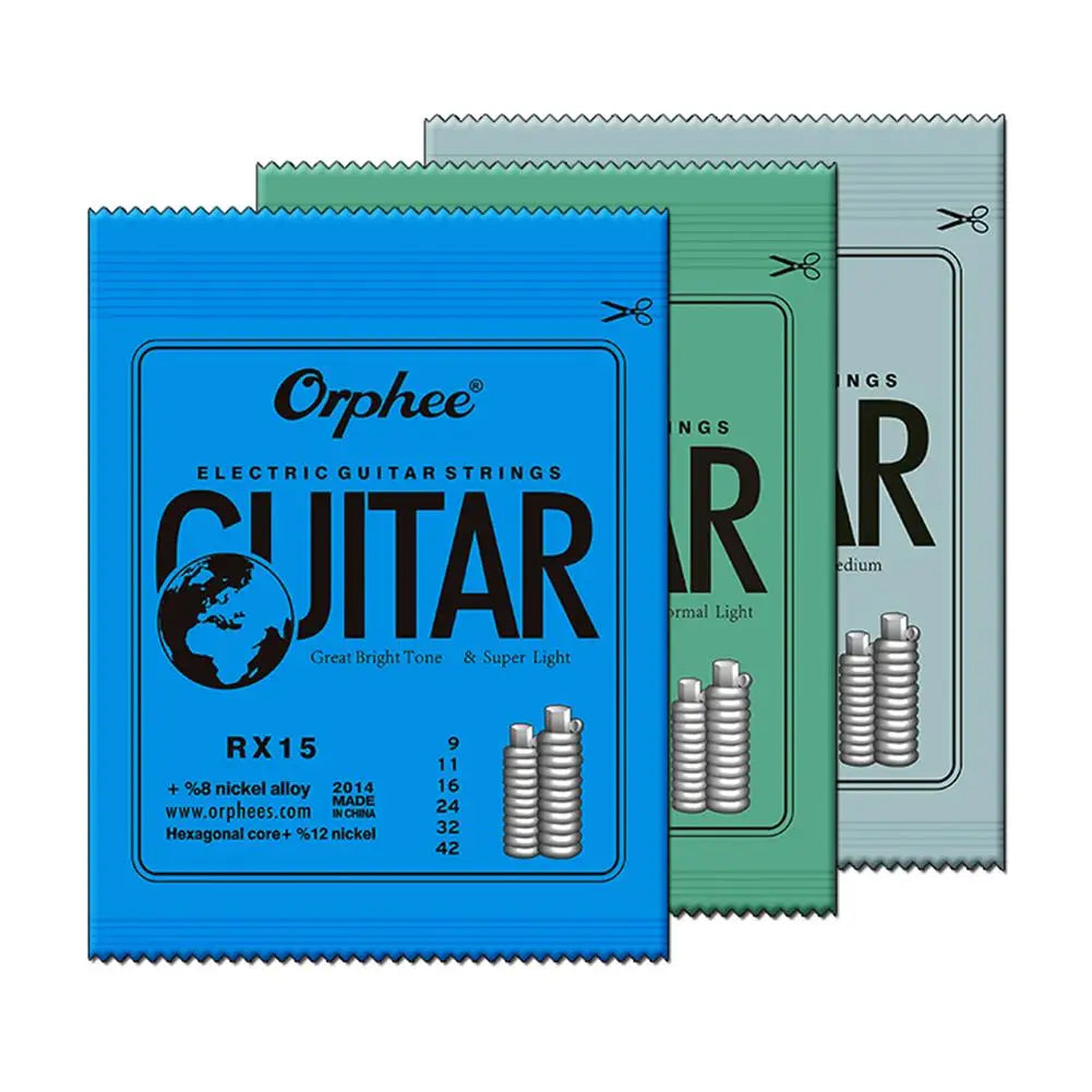 6 Pcs Guitar Strings Ultralight Hexagonal Steel Core RX15/RX17/RX19 Electric Guitar Strings Guitarra Accessories