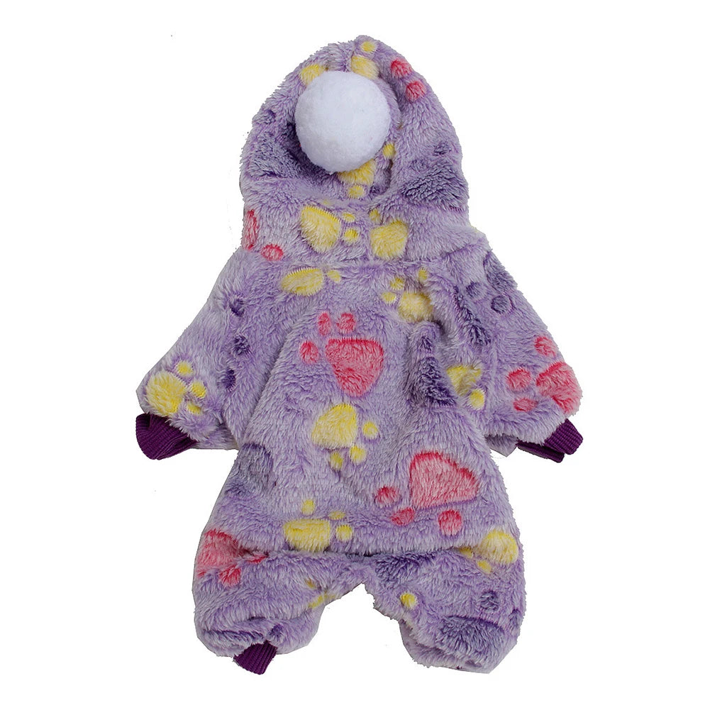 Dog Clothes Pajamas Fleece Jumpsuit Winter Dog Clothing Four Legs Warm Pet Clothing Outfit Small Dog Star Costume Apparel