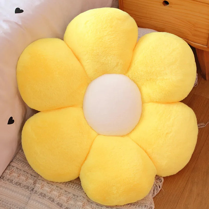 30-65cm Kawaii Colorful Flower Plush Pillow Cushion Soft Sunflower Plant Mat Stuffed Sofa Bed Sleeping Back Cushion Decor Gifts