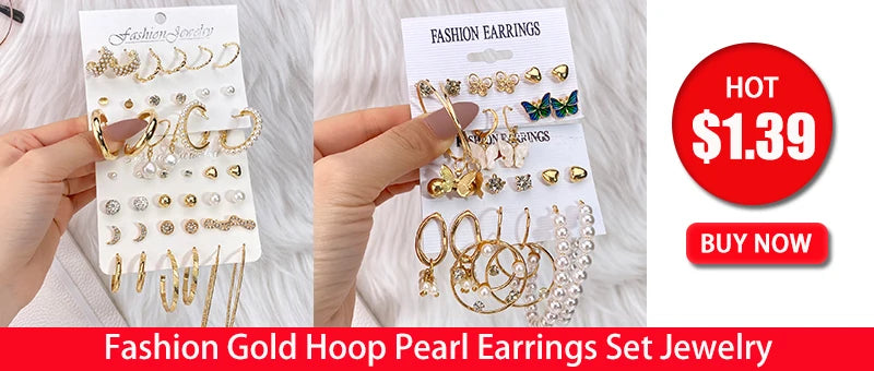 12 Pairs/Set Women's Earrings Pearl Earrings For Women Bohemian Fashion Jewelry 2021 Geometric Crystal Heart Stud Earrings New