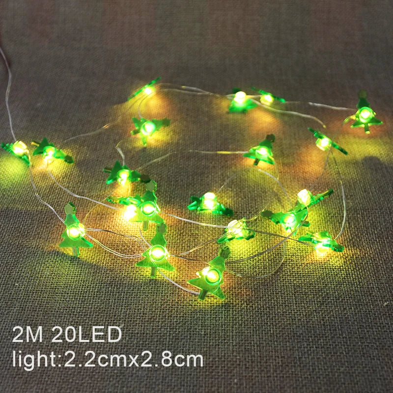 2M Snowflake Santa Claus LED Garland String Lights Merry Christmas Decoration for Home Xmas Tree Ornament Navidad Natal New Year