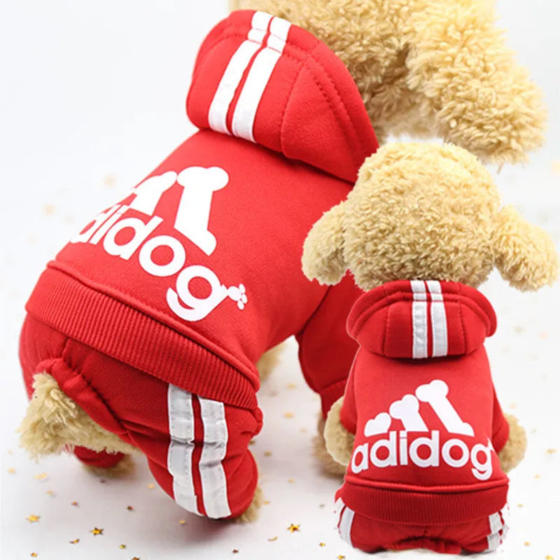 Adidog Clothes for Small Dogs Autumn Winter Warm Puppy Cat Coat Sport Overalls for Dogs Chihuahua French Bulldog Clothing Outfit