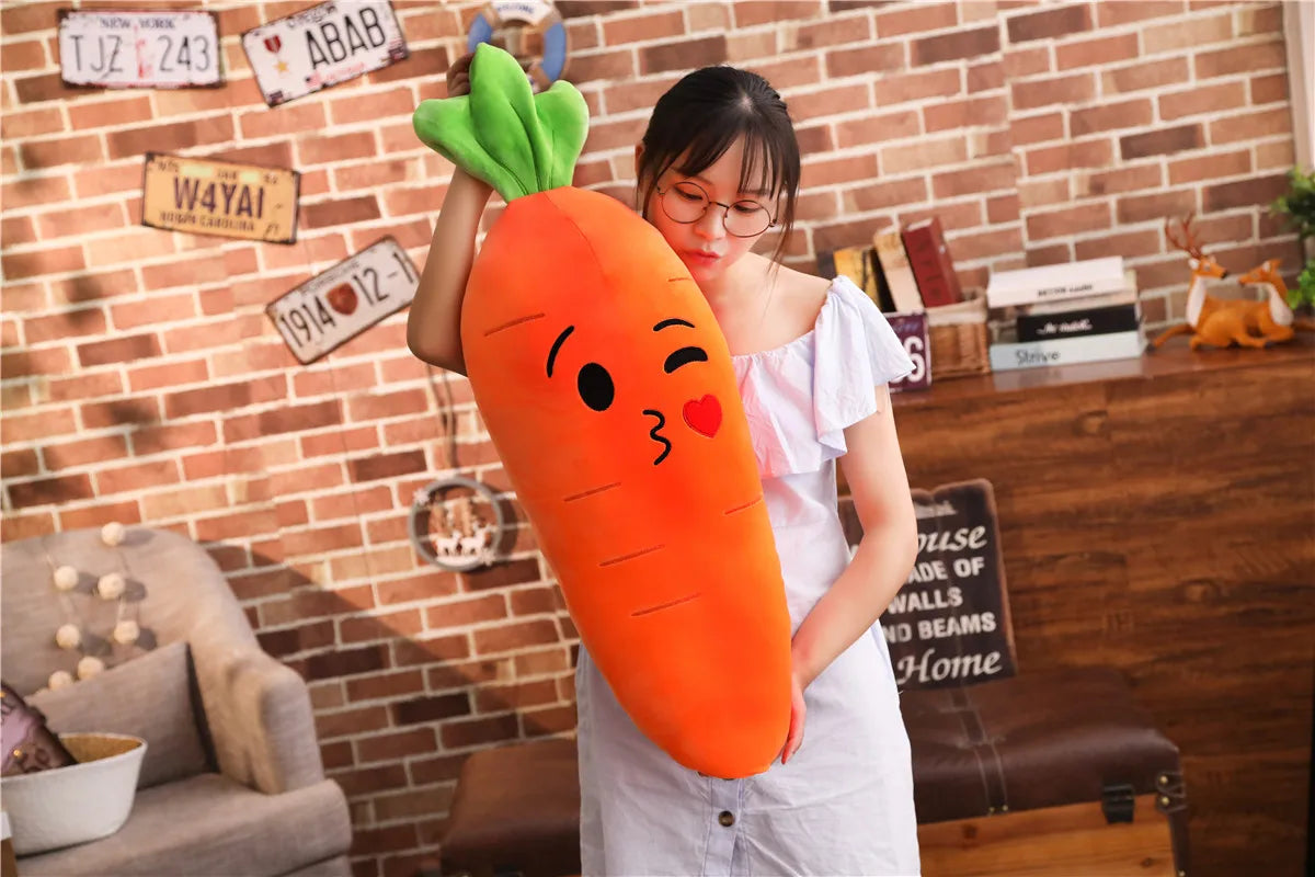 45-110cm Cartoon Plant Smile Carrot Plush toy Cute Simulation Vegetable Carrot Pillow Dolls Stuffed Soft Toys for Children Gift