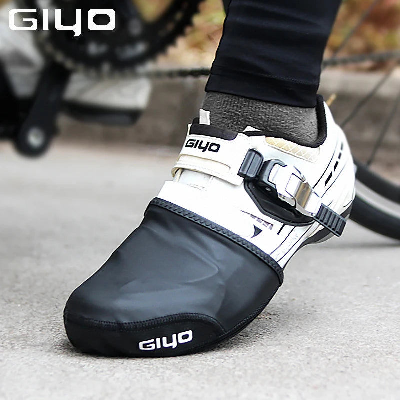 GIYO Waterproof Bicycle Shoe Covers Cycling Overshoes Bike Shoe Toe Cover Protector Anti-slip Warmer Half-toe Winter MTB Booties