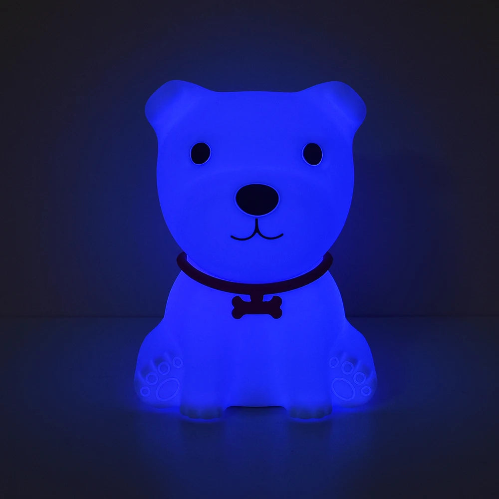 Dog Night Light Touch Sensor Colorful Silicone Puppy Lamp USB Rechargeable Bedroom LED Night Lamp for Children Baby Gift