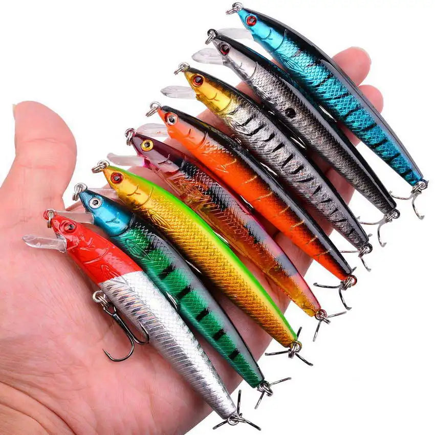 Mixed Fishing Lure Kits Crankbait Minnow Popper Lure Bass Baits wobbler Set Lifelike Fake Fishing bait Tackle