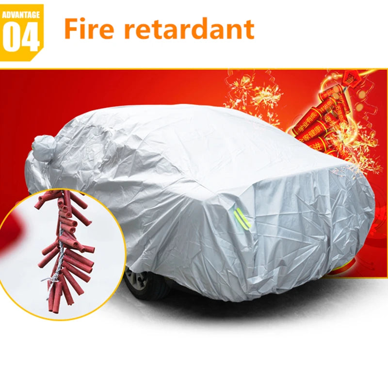 Car Cover Outdoor Protection Full Exterior Snow Cover Sunshade Dustproof Protection Cover Universal for Hatchback Sedan SUV