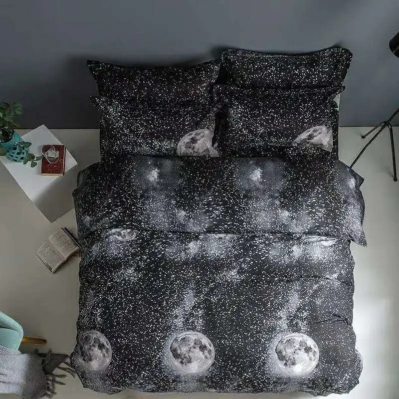 2/3 pieces of black marble pattern sanding bedding set, duvet cover pillowase bedroom bed set,king queen Double full twin size