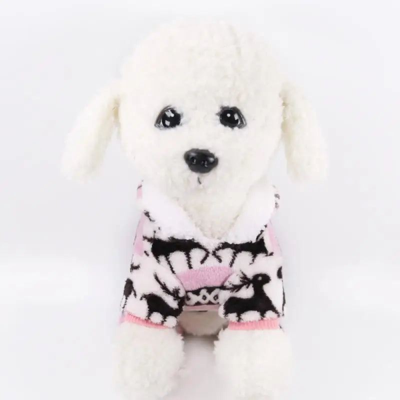 1PC Pet Dog Warm Clothes Puppy Jumpsuit Hoodie Coat Doggy Apparel Coral Fleece Warm Clothes Teddy XS-XXL Sweaters for Pets