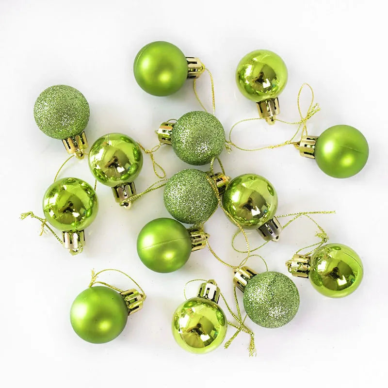 24Pcs 30mm Christmas Balls Ornaments Gold Silver Christmas Tree Hanging Decor Ball Toys 2021 New Year Xmas Party Pendant Navidad