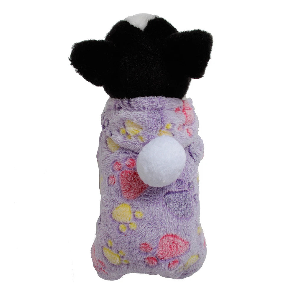 Dog Clothes Pajamas Fleece Jumpsuit Winter Dog Clothing Four Legs Warm Pet Clothing Outfit Small Dog Star Costume Apparel