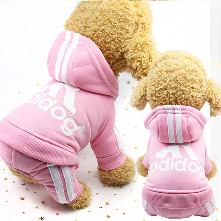 Adidog Clothes for Small Dogs Autumn Winter Warm Puppy Cat Coat Sport Overalls for Dogs Chihuahua French Bulldog Clothing Outfit