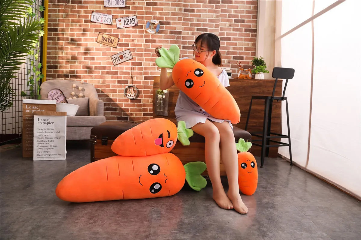 45-110cm Cartoon Plant Smile Carrot Plush toy Cute Simulation Vegetable Carrot Pillow Dolls Stuffed Soft Toys for Children Gift