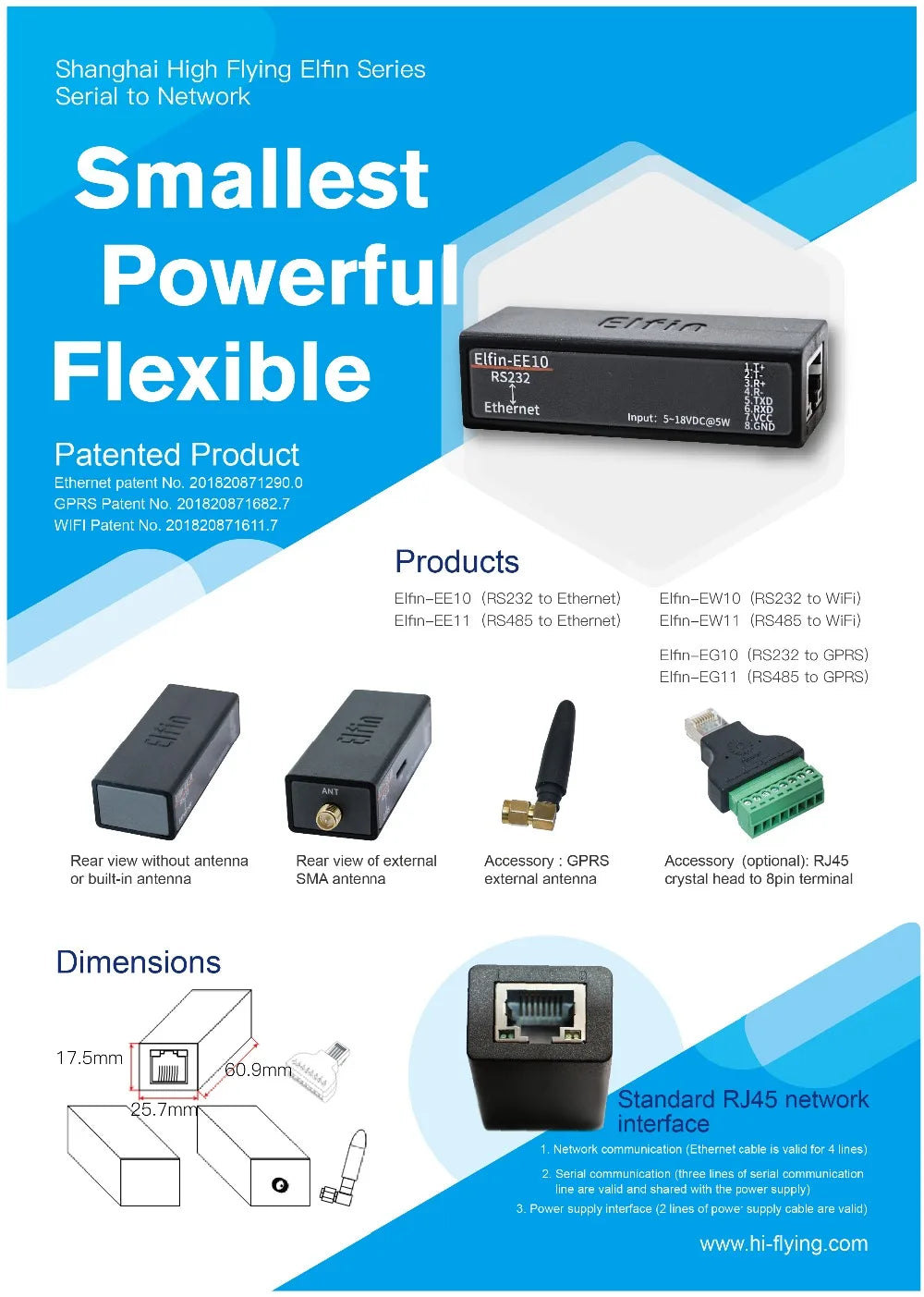 Serial Port RS485 to WiFi Serial Device Server Elfin-EW11 Support TCP/IP Telnet Modbus TCP Protocol IOT Data Transfer Converter