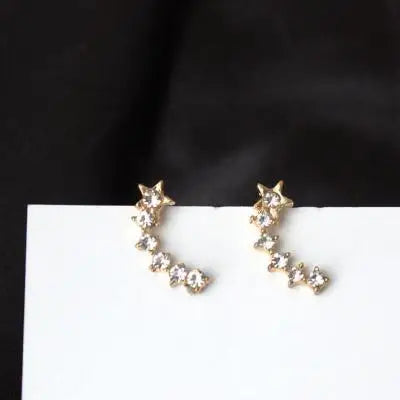 2017 New Simple Fashion Wild Rhinestones Pearl 9 Sets Of Ear Studs Earrings For Women Stud Earrings Pendientes Mujer Moda