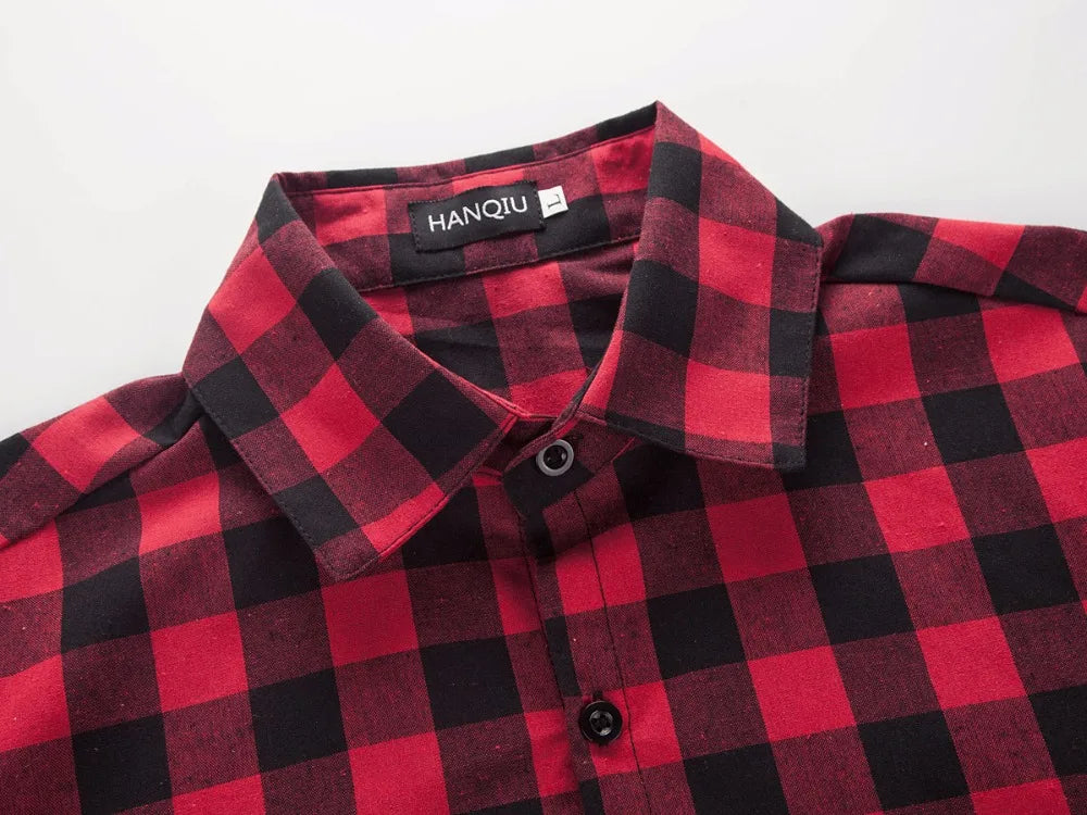 Red And Black Plaid Shirt Men Shirts 2024 New Summer Fashion Chemise Homme Mens Checkered Shirts Short Sleeve Shirt Men Blouse