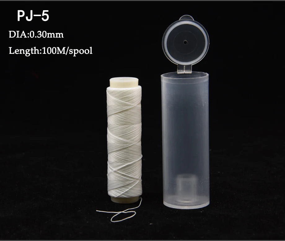 1pc PJ1/2/3/4/5/7 High Tensile Polyester Bait Elastic Thread Spool Sea Fishing Accessories Tackle Invisible Fishing Bait Line