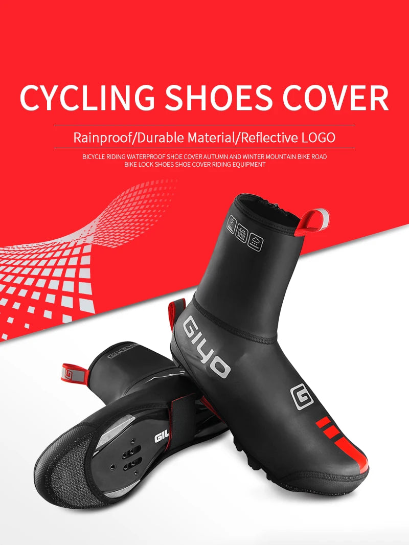 GIYO Cycling Overshoes Waterproof Windproof Rainproof Fleece MTB Road Warm Bike Shoes Covers Bicycle Winter Thermal Protector